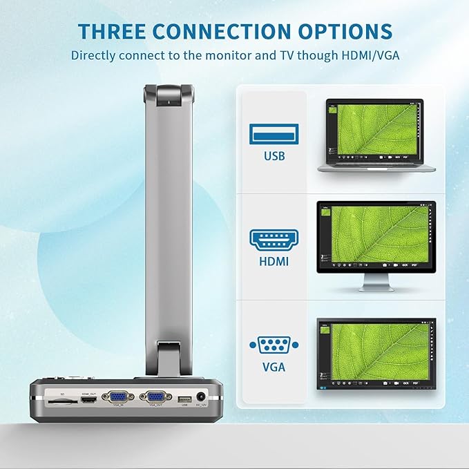 JOYUSING V500-4k VGA/HDMI/USB Three Mode 13MP Document Camera, OCR for Windows, Compatible with Real-time Projection, Web Conferencing, Distance Learning, Remote Teaching - Mac, Windows, Chromebook