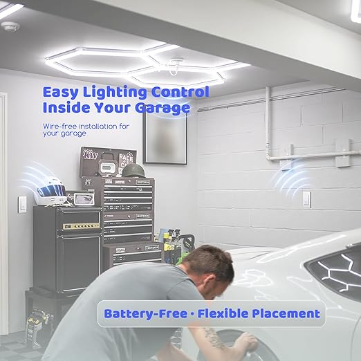 Wireless Light Switch and Receiver Kit (2V1), Self-Powered (No Battery Required), No WiFi Needed, Remote Control Lighting Switch for Indoor and Outdoor Light Fixtures