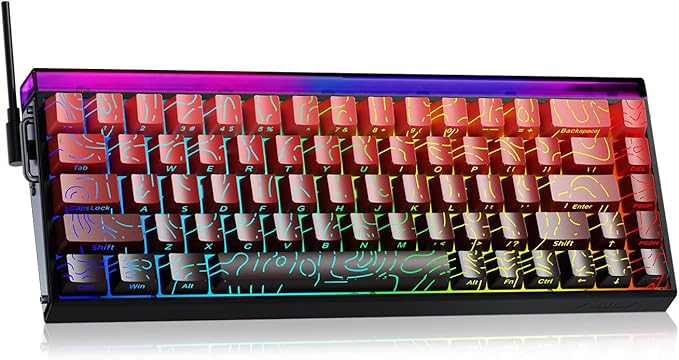 x Aula Hero 68 HE 60% Gaming Keyboard Wired, Hall Effect Mechanical Keyboard with Adjustable Actuation, Rapid Trigger Mode, 8K Hz Polling Rate, 0.125ms Latency,Side Printed PBT Keycaps, RGB Backlit