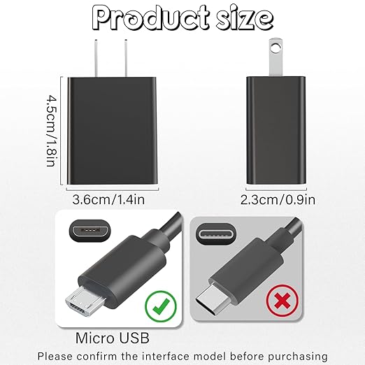 Micro USB Charger Cord for Bose SoundLink Color Bluetooth Speakers I II III 3, SoundLink Mini 2 II, Micro, Revolve, Revolve Plus QC20 QC35 SoundSport Free Headphones, 5V Adapter Charger Replacement