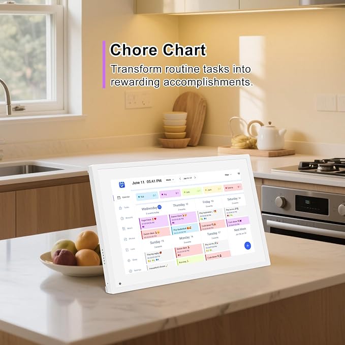 10.1 inch Wall Planner Digital Calendar & Chore Chart, Smart Touchscreen Display for Family Schedules, Hearth DisplayWall Planner, Digital Photo Frame, Great for Organizing Your 2025 Calendar
