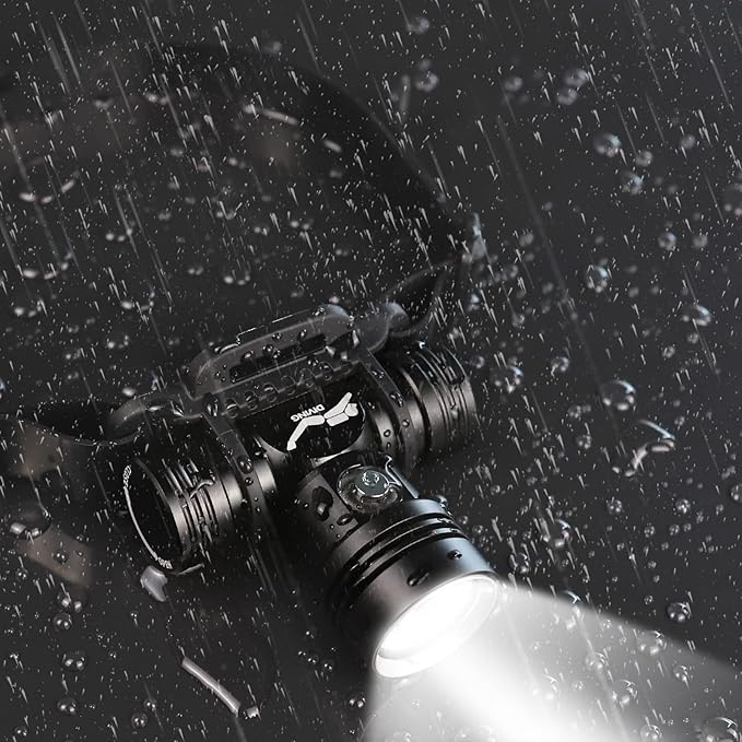 WINDFIRE Scuba Diving Headlamp, Rechargeable Dive Light, IPX8 Waterproof Underwater Headlight with 3 Modes & Power Indicator, High Lumen, Long Runtime, Diving Torch for Snorkeling, Cave Exploration