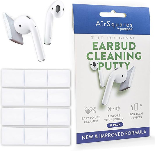 Earbud Cleaning Putty, The Original Cleaner Kit Compatible with Airpods, Earbuds & Tech Devices | Easily Remove Wax, Dirt & Gunk from Your Devices | Featured on NBC's Today Show (12 Pack)