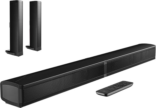 2.2 CH Soundbar for Smart TV, 2-in-1 Detachable Sound Bar for TV, Surround Sound System, Bluetooth 5.3/HDMI-ARC/Optical/AUX Connections