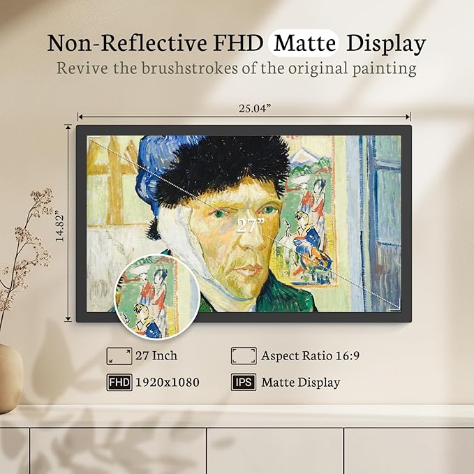 BSIMB Large Digital Picture Frame 27 Inch, 1920x1080 FHD WiFi Digital Photo Frame Electronic 32GB Display, Wall Mount Included, Share Pictures/Videos via App Easy Setup Gifts for Mom(Non-Touch), Black