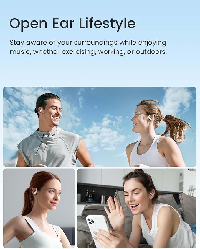 Acefast AceFit Air Open Ear Headphones, Wireless Earbuds with Rich Bass, Bluetooth 5.4 Sports Headphones with Charging Case, 32H Playtime Earbuds IP54 Waterproof for Running, Cycling, Walking, Workout