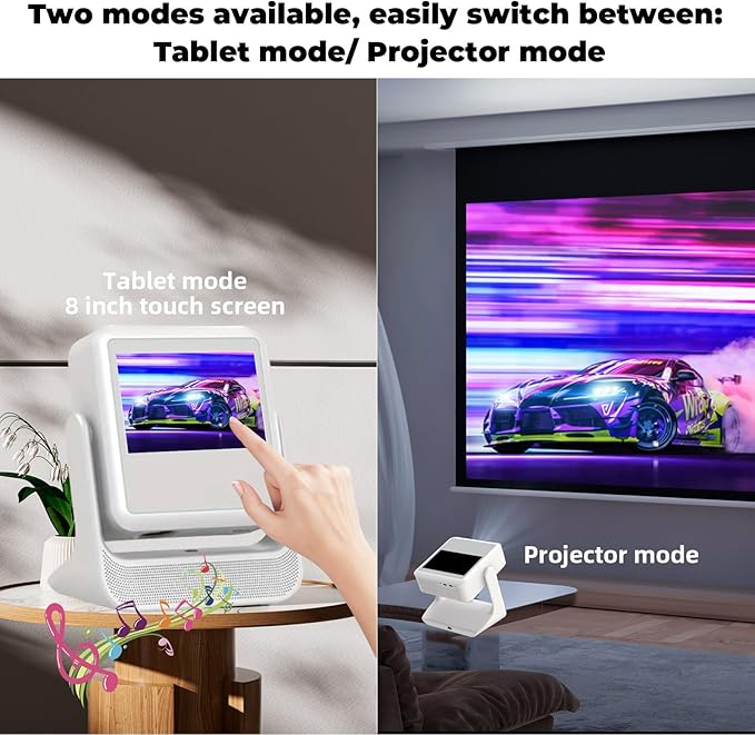 [Touch Screen/Auto Focus & Keystone/Built-In Apps] A2Pro Smart Projector with Touch Tablet , Wifi 6 Bluetooth Portable Movie Projector with Stereo Speaker, Support 4K, 800 ANSI, Indoor/Outdoor Use