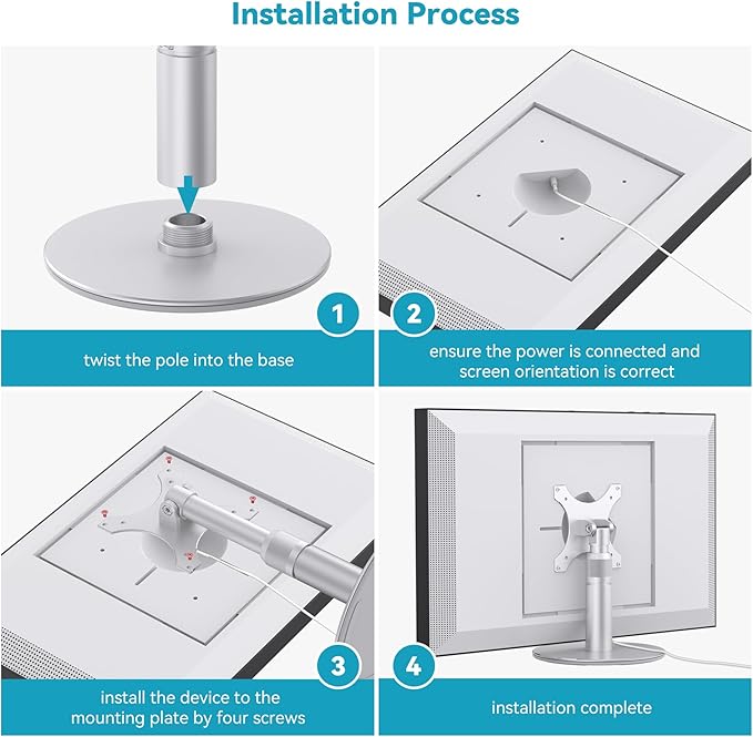 Stand for Echo Show 21 and 15 (1st, 2nd Gen), Adjustable Stand, Metal Table Holder, Alexa Show 15 2nd Generation Tilt Desk Holder (Silver)