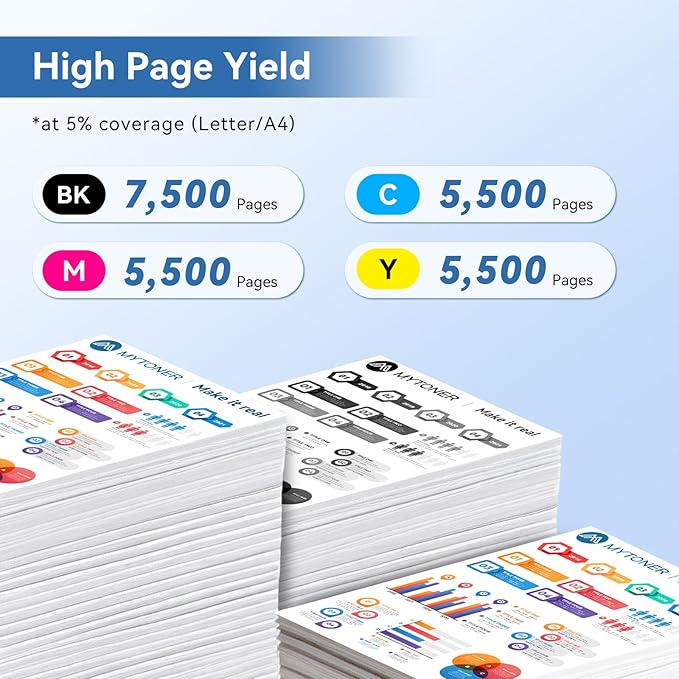 MYTONER 210X Toner Cartridges 4 Pack Compatible Replacement for HP 210X 210A 210 High Yield for Color Pro MFP 4301fdw 4301fdn 4201dw 4201dn Series Printer Ink 210X 210A W2100X W2100A