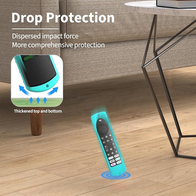 6.2 Inch Silicone Cover Compatible with Fire TV Stick 4K Max Toshiba/Insignia Smart TV Remote Voice Remote (Include Insignia Smart TVs/Toshiba FireTV with 6 Shortcut Buttons Remote) (Mint)