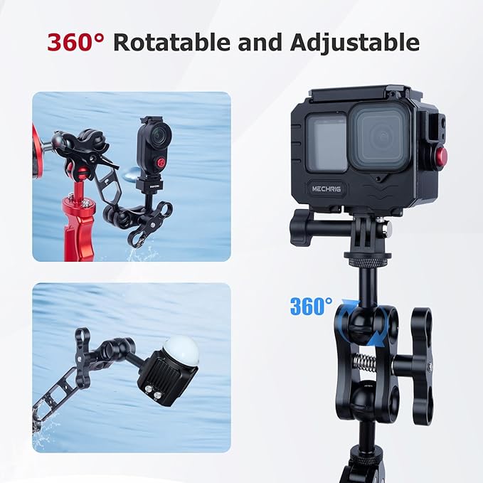 Anti-Loosening 1" Ball Head Adapter with 1/4"-20 Thread - Aluminum Camera Mount for GoPr0, DSLR, Action Camera, Camcorder, Smartphone & RAM Mounts B-Size Arms (Black, 63160A)