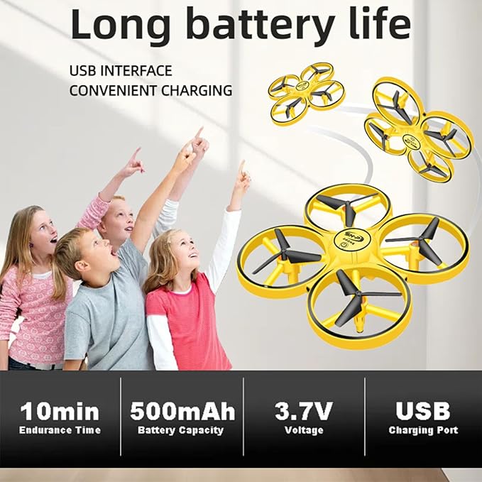 2025 Upgraded Hand Controlled Drone for kids,Somatosensory aircraft with Smart Watch Controlled, Gesture sensing aircraft Cool LED Remote Control Drone 360° Flips,quadcopter,Toys Gifts for Boys and Girls