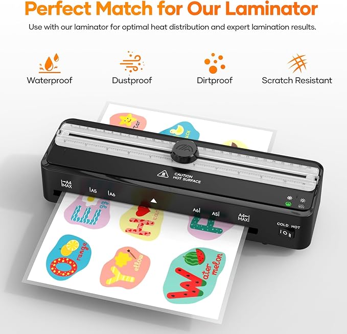 A4 Laminating Pouches, 8.5 x 11.9 Inch (216×303mm) 80 Mic, 50 Pack, Clear Thermal Laminating Sheets for Standard Laminators, Letter, Photo