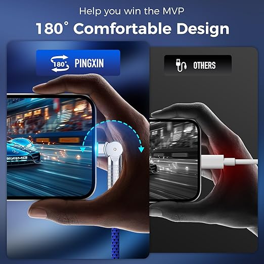 USB C to USB C Cable 6.6ft,240W 2-Pack Braided 180°Rotating Type C Charging CableFast Charge for iPhone 15/16/16Pro/16Plus/16ProMax,MacBook Air,iPad Pro,Pixel,Samsung Galaxy S23/S24 Ultra-Blue