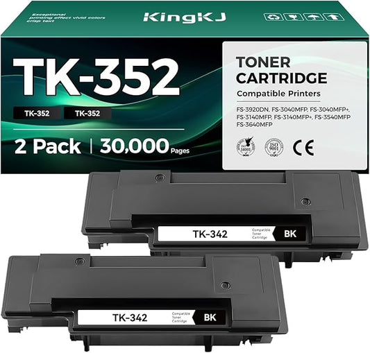 TK-352 TK352 Toner Cartridge Black 2-Pack High Yield Replacement for Kyocera 1T02J10US0 Ink Compatible for Kyocera FS-3920DN FS-3040MFP FS-3040MFP+ FS-3140MFP FS-3140MFP+ FS-3540MFP FS-3640MFP Printer