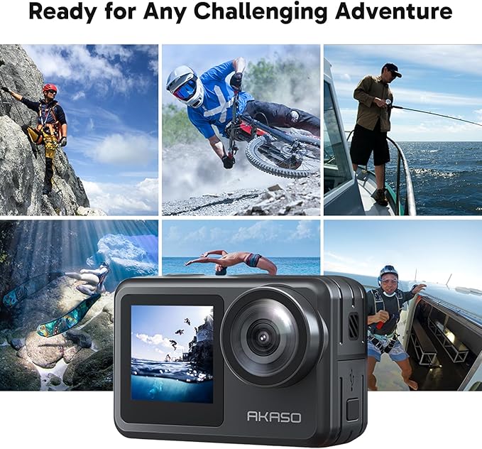 AKASO Brave 7 LE 4K30fps Action Camera with 256GB MicroSDXC U3 Memory Card Accessories Kit Bundle Ultra HD 131FT Waterproof Camera EIS 2.0 WiFi Remote Control Zoom Underwater Camera