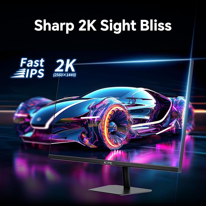 KTC 24" Gaming Monitor 180Hz 144hz Monitor QHD(2560x1440p) l Up to 1MS | Fast IPS Monitor |122% SRGB | 2X DP & 2X HDM| Tilt Xbox PS5 Switch|100×100mm VESA Compatible