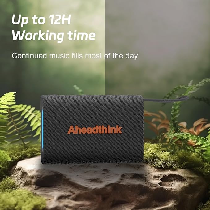 Bluetooth Speaker, Portable Wireless, IPX5 Waterproof, Bluetooth 5, RGB Color Lights, Loud Stereo Sound, Bass, TWS Pairing, for Party, Home, Outdoor, Traveling