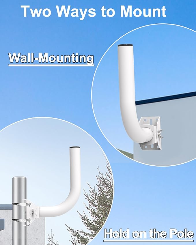 Universal Wireless Bridge Bracket Mount,12"(H) - Φ1.38 Lightweight Pole and Wall Mounted Mounting Mast Kit for Outdoor TV Antenna, Network WiFi Extender, Access Point, Client Bridge CPE (4-Pack)
