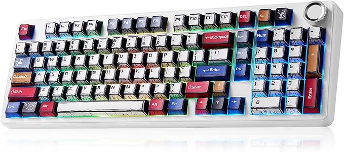 x Aula F99 Pro Mechanical Keyboard, Wireless Gaming Keyboards RGB Backlit Hot Swappable Custom Creamy Bluetooth Computer Keyboard, Tri-Mode BT5.0/2.4GHz/USB-C, Pre-lubed Switches PBT Keycaps