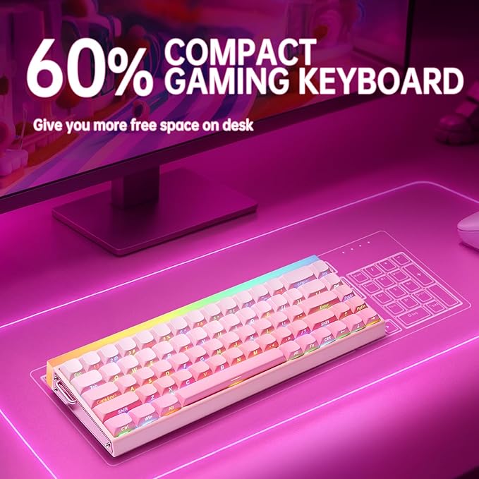 x AULA HERO 68HE Gaming Keyboard,Wired Mechanical Keyboards RGB Backlit Portable 68 Keys Hall Effect Magnetic Ultra-Compact 8K Hz Polling Rate MDA Keycaps Mini Keyboard for PC Laptop Mac Windows Gamer