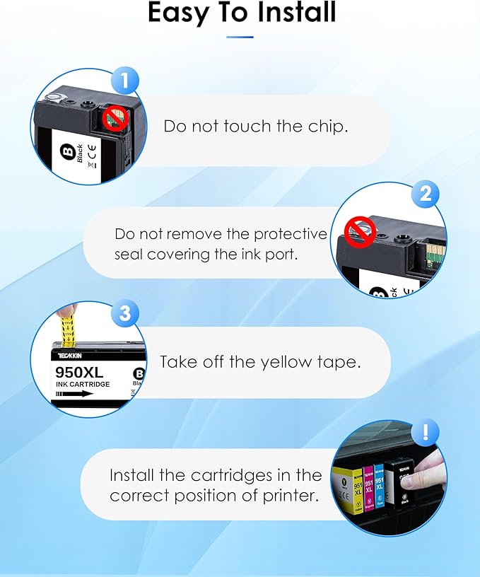 950XL 951XL Combo Pack 5-Pack Compatible for High Yield HP 950 951 Ink Cartridges Combo Pack Work with HP OfficeJet Pro 8600 8610 8620 8100 8630 8660 8640 8615 76DW 251DW (5P, 3 Color 2 Black)