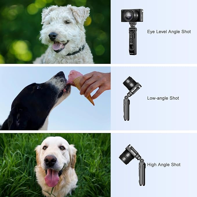 Newmowa Wireless Remote Control Shooting Grip & Mini Tripod for Sony ZV-1, ZV-1F, A7 III, A7R III, A9, A6100, RX100 VII, Canon EOS RP, EOS R, 6D Mark II, 800D, Nikon Z, Z6 II, Z50, COOLPIX A1000