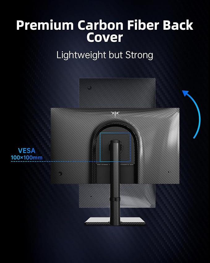 KTC 27 Inch 4K Gaming Monitor - UHD 160Hz Monitor with Fast IPS Panel, 1ms MPRT, 140%sRGB, HDR 400, Adaptive Sync, HDMI DisplayPort, Height Tilt Pivot Swivel Adjustable, Carbon Fiber Backcover, U27T6