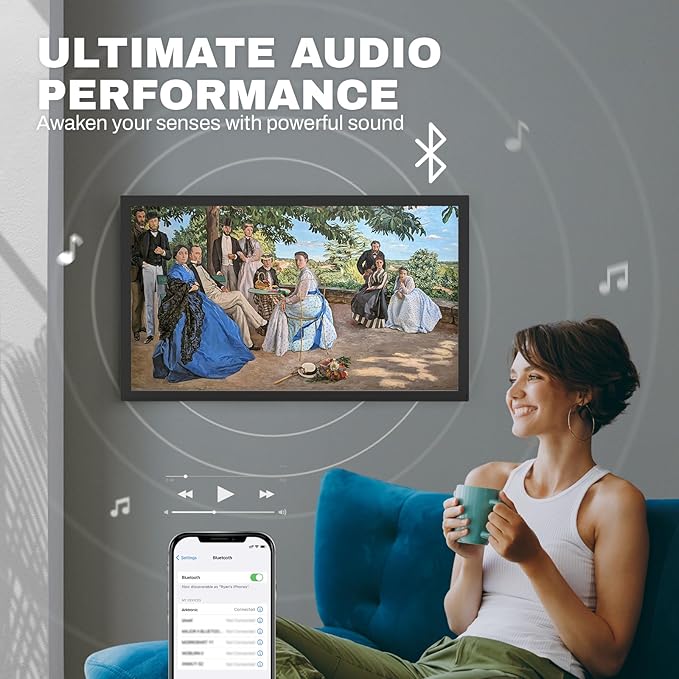 32 inch Large Digital Picture Frame, 1920x1080 FHD Matte Display, WiFi Digital Photo Frame with Remote, 64GB Storage, Auto-Rotate, Share Photo/Video via Apps/Email, USB/Mirco SD, Black