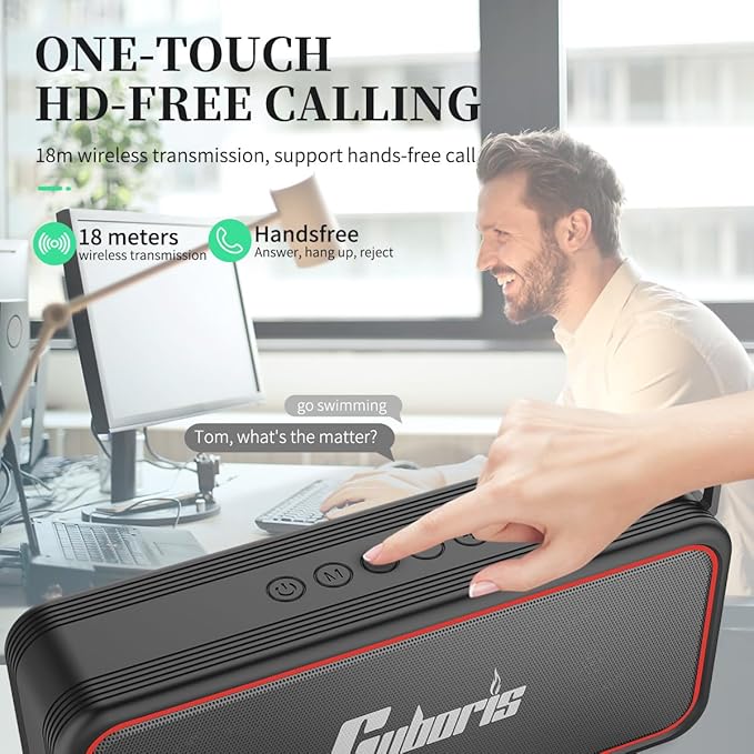 Portable Bluetooth Speaker, Wireless Speakers with 20W HD Sound, IPX7 Waterproof, Bluetooth V5.3, Dual Stereo Pairing, 30H Playtime for Home, Outdoor, Travel, Party, Beach