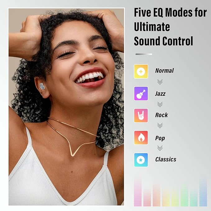 Sleep Earbuds Bluetooth 5.4 Smart Touch Screen in Ear Ear Buds, 48H Mini Sleep Headphones Small Design for Side Sleepers, Crystal-Clear Calls, 5 EQ Modes, IPX7 Waterproof Earphones, Beige Earbuds