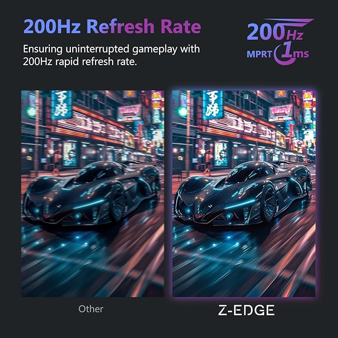 Z-Edge 27 inch Curved Gaming Monitor, FHD 1080P 200Hz 165Hz 144Hz Curved 1500R PC Monitor, MPRT 1ms Monitor, 350nits, 16.7M Colors, UG27 Frameless Bezel, 1X DP 1.4 Ports and 1X HDMI 2.1 Ports