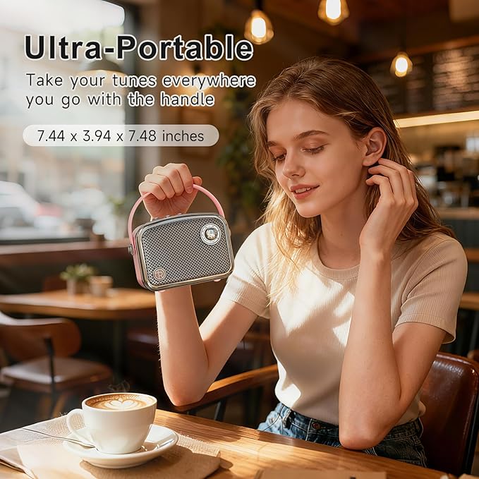 Portable Bluetooth Speaker 40W(60W Peak) Wireless Powerful Deep Bass Loud Stereo Sound Rechargeable Speakers with Subwoofer DSP HD Display Support USB/TF Card/AUX Input for Home Party Outdoor (Pink)