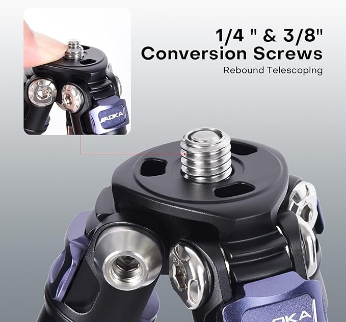 AOKA 15.75"/0.99 lbs Mini Carbon Fiber Tripod, Compact Pocket Travel Tabletop Tripod for Mobile Phones, Mirrorless Cameras, Digital Cameras, Projectors, Webcams