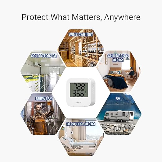 YoLink Smart Temp & Humidity Sensor, LoRa Long Range, 2 Year Battery, Indoor Monitoring for Wine Cellar, Bedroom, Nursery, Greenhouse, RV, with App, Email & SMS Alerts, Alexa IFTTT, 2 Pack + Hub