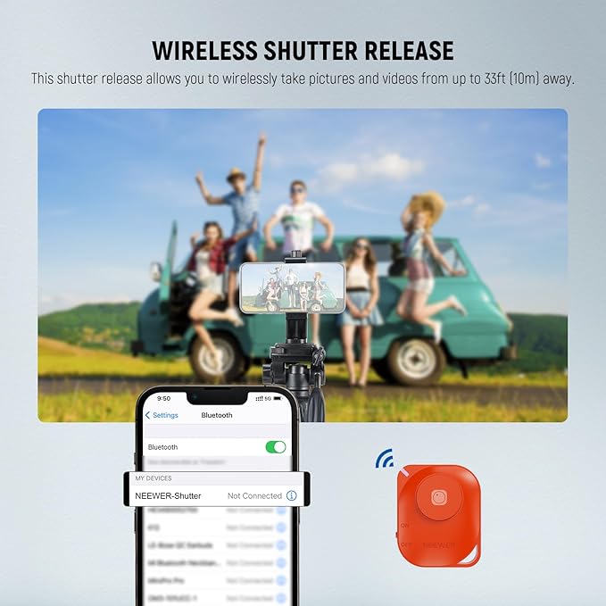 NEEWER Basic 74" Video Tripod Monopod, 3 Way Pan Tilt Head, Remote, Overhead Camera Mount, Horizontal Central Axis, Phone Holder Compatible with iPhone DSLR Telescope Projector, Max Load 17.6lb, TP05