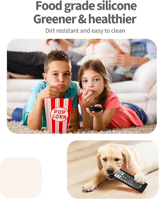 6.2 Inch Silicone Cover Compatible with Fire TV Stick 4K Max Toshiba/Insignia Smart TV Remote Voice Remote (Include Insignia Smart TVs/Toshiba FireTV with 6 Shortcut Buttons Remote) (Black)