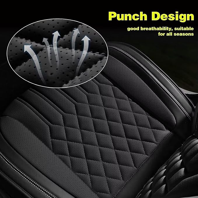 TTX Car Seat Covers 2 Front Seats Fit for Kia Sportage 2009-2026 Breathable Leather Seat Protector with Airbag Compatible Automotive Seat Cushions Cover with Beautiful Patterns (Black)