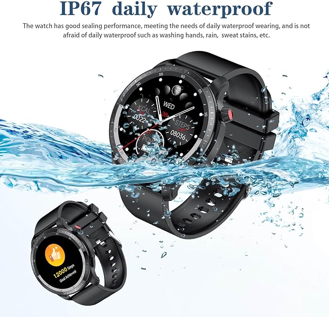 Smart Watch for Men Women, 1.39" Round GPS Watcher with 110+ Sports Modes, Blood Pressure/Heart Rate/Blood Oxygen/Sleep Monitor, IP67 Waterproof Smartwatch for Android iOS