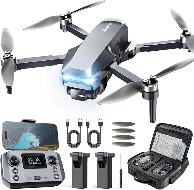 GPS Drone with Camera 4K, Under 249g, 45 Mins Flight, Brushless Motor, Light, Auto Follow, Tap Fly & Circle Fly, One Key Start, Foldable Drone for Adults Beginners