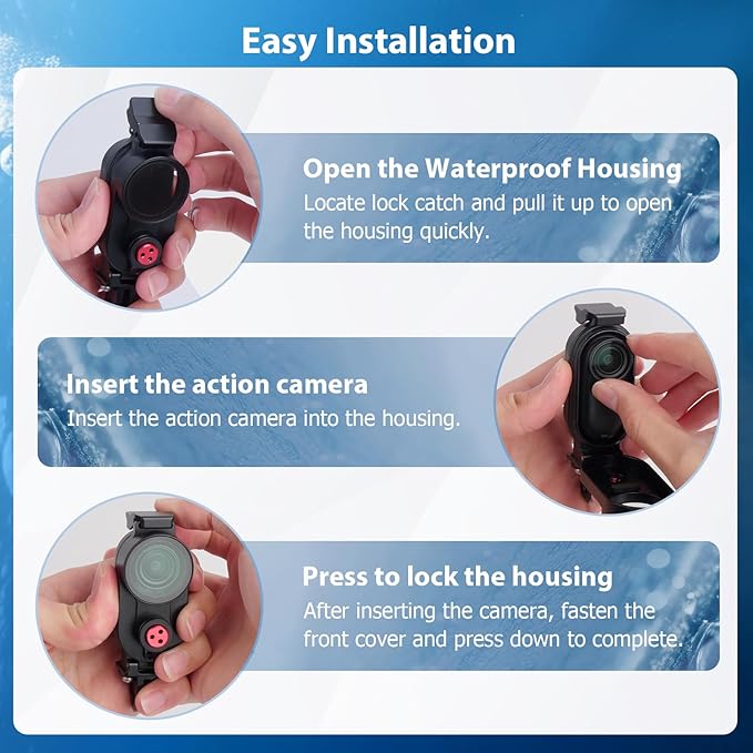 Aluminum Waterproof Case for Insta360 Go3 Go3s 80M Deep Waterproof Camera Housing with Dual Interface for Insta360 Go3 Go3s (63091)