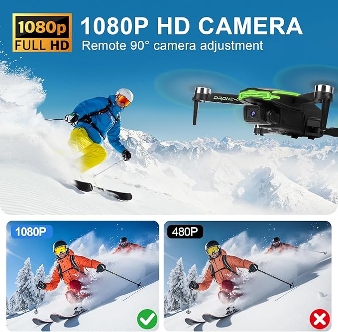 Drone with Camera 1080P, Best gift for Beginners and Adults, One-Key Takeoff/Landing, Gestures Selfie, Altitude Hold, 3D Flips, rc camera drone, Foldable Remote Control Quadcopter drones