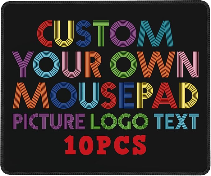 10 Pcs Custom Mouse Pad Small with Logo Photo, Personalized Cheap Mouse Pad, Customized Computer Mousepad, Custom Gifts for Boyfriend Work from Home, 7.5in*9.5in