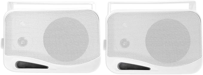 Rockville Pair HP4S-8 4-Inch 360W Outdoor/Indoor Speakers, 8 Ohm, IPX44 Weather-Resistant, Swivel Brackets, Removable Paintable Grills, for Home Theater and Patio