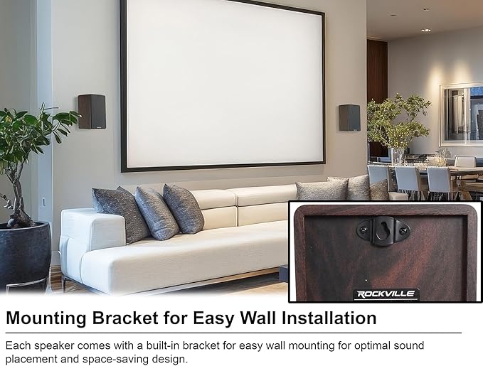 Rockville Pair RockShelf 68D V2 400W Bookshelf Speakers 8 Ohm, Kevlar Woofers, Silk Dome Tweeter, MDF Cabinet, for Home Theater and Audiophiles