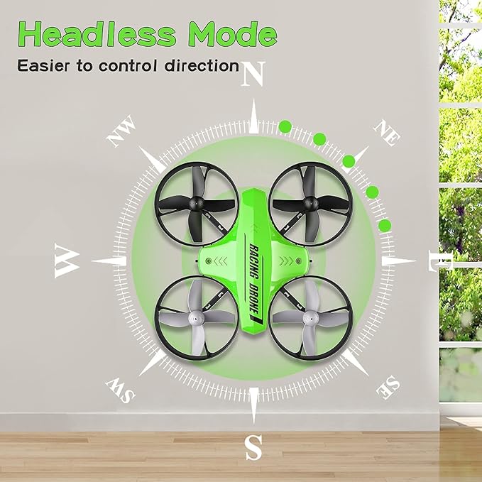 Mini Drone Easy to Fly Drone for Kids & Beginners, Indoor Outdoor Nano RC Helicopter Quadcopter with Auto Hovering, Headless Mode, Remote Control, Children's Day Gift for Boys Girls -Green
