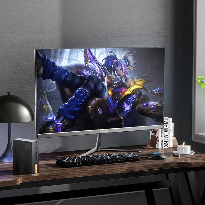 24.5 Inch PC 200Hz Gaming Monitor, FHD 1080p screen, Built-in speakers,1ms without Bezel, freesync, 99% sRGB, 178 ° Angle View, HDMI、DisplayPort, Compatible with wall mounting 75*75MM - Black