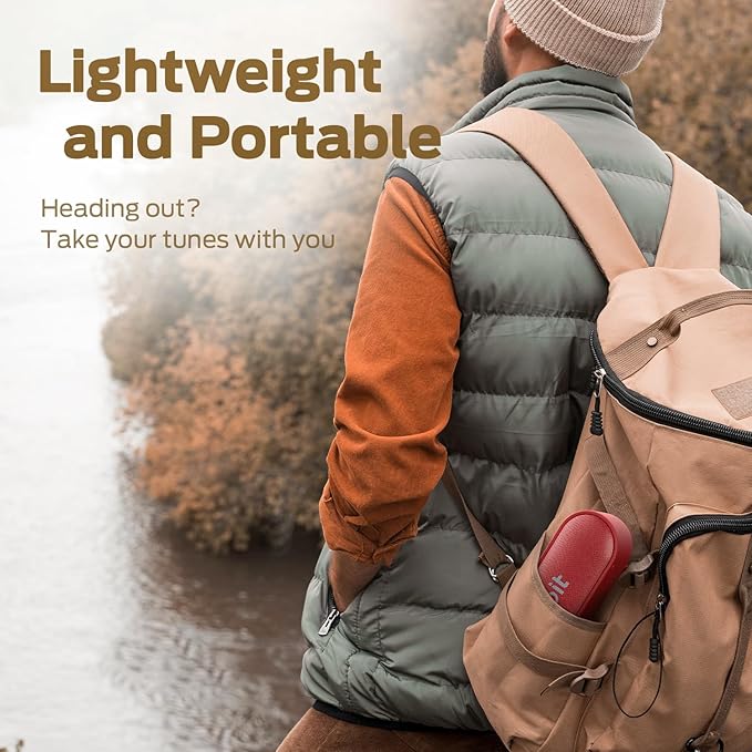 Tribit Bluetooth Speaker XSound Go, 16W Loud Sound & Deeper Bass, 24H Playtime, IPX7 Waterproof, Bluetooth 5.3 TWS Pairing Portable Wireless Speaker for Home, Outdoor (Red)