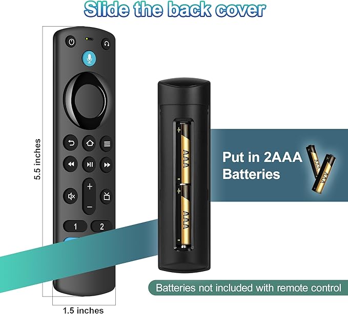 Voice Remote Control (3rd Gen) Compatible with Fire AMZ Smart TVs Cube/Stick/Lite/HD/4K Max/4K, TV Cube, Smart TV 3rd Gen and Fit for Insignia-Toshiba-Pioneer-Smart-TVs