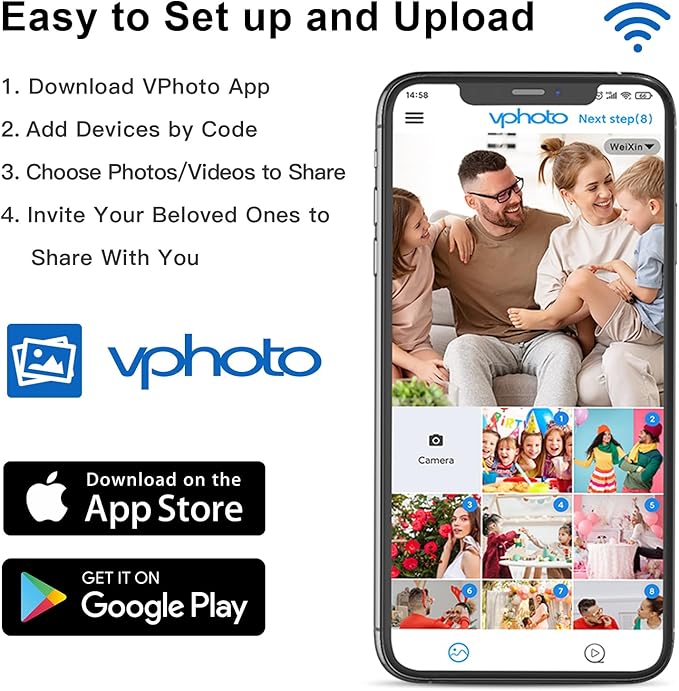 Large Digital Picture Frame 17" WiFi Picture Frame - 1280x 960 IPS Touch Screen, 32GB Dual-WiFi, Motion Sensor, Auto Rotate, Wall Mounted, Free Cloud, Share Photo Video via App or Email, Gift for Mom